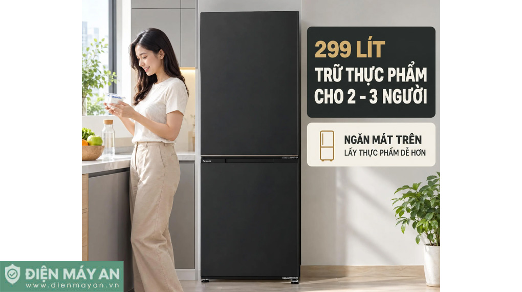 Tủ lạnh Panasonic Inverter 299 lít NR-BV322BWKV